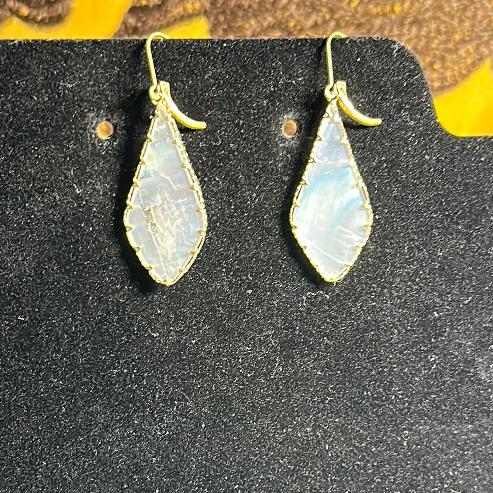 Elegant Gold and Opalescent Earrings